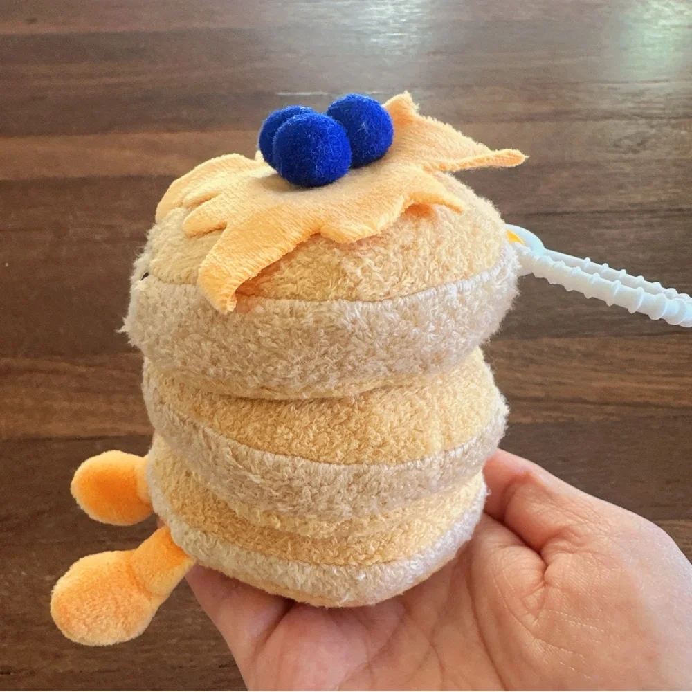 Cute Pancake Plush Keychain Kawaii Food Charm Soft Stacked Pancakes New